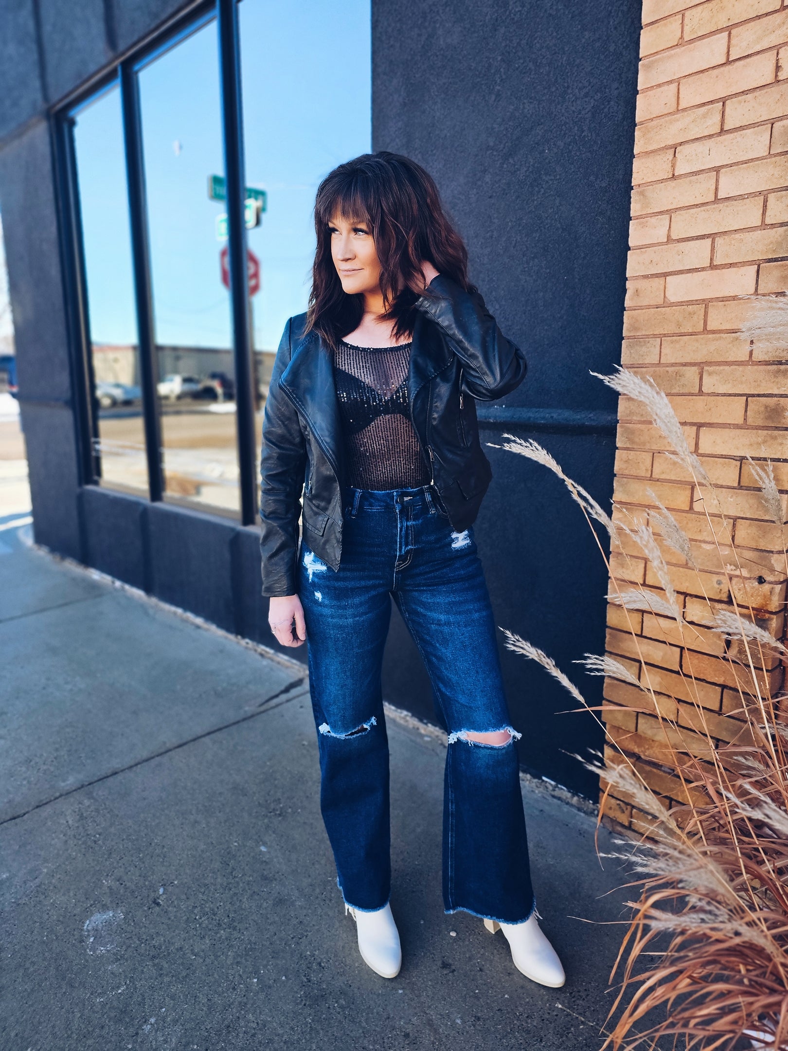 Sequin Bodysuit + High Waist Jeans – StylePantry  High waist jeans style,  Black women fashion, Sequin bodysuit