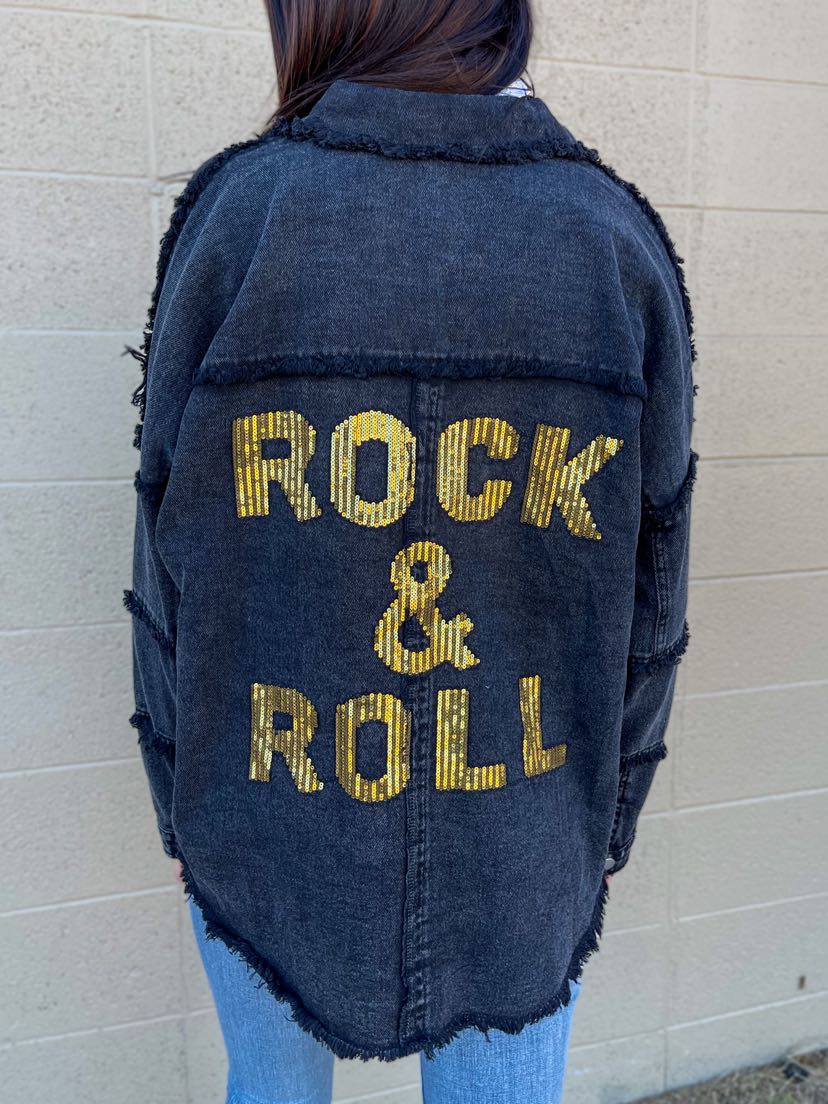Black Rock & Roll Denim Jacket