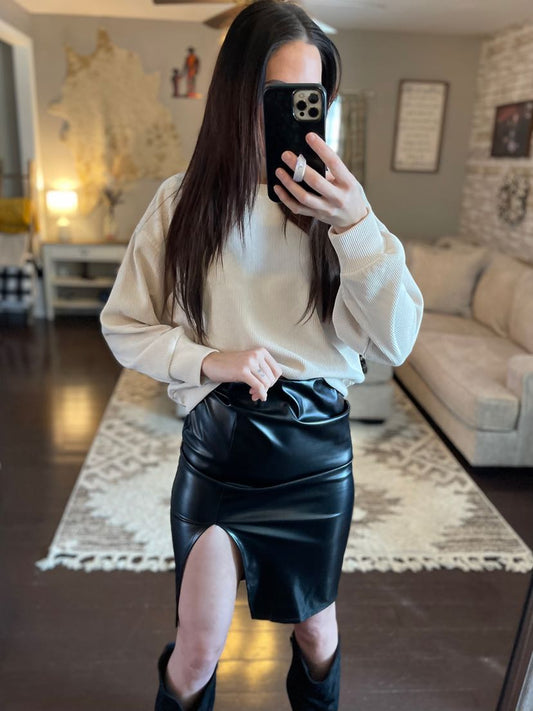 Black Side Slit Skirt