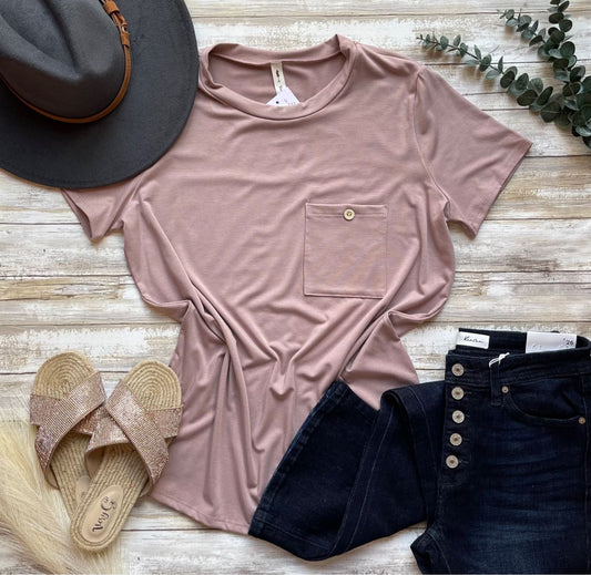 Mauve T Shirt Pocket