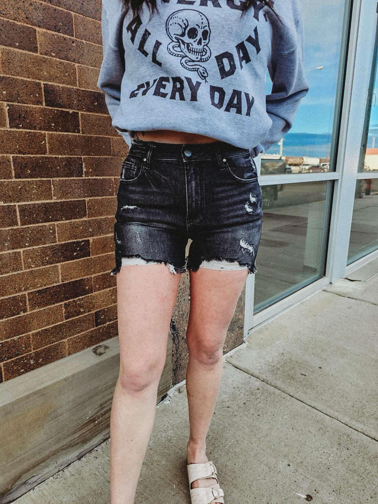 Black High Rise Shorts